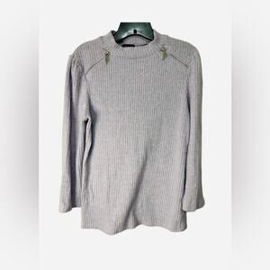 Olivia Blu Lilac Soft Ribbed Zipper detail Top size large